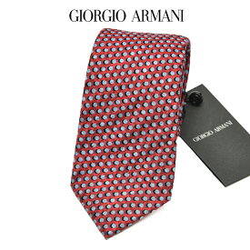 【SALE】【P20倍】 ジョルジオ アルマーニ GIORGIO ARMANI ネクタイ オールシーズン メンズ シルク 100% ドット レッド イタリア ブランド MADE IN ITALY ビジネス ギフト プレゼント ラッピング無料