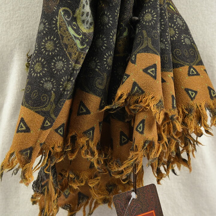 K03128）エトロ ETRO マフラー ショール 大判 カシミヤ100％ （楽天 
