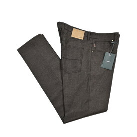 【新春初売り】【半額以下】 ベルウィッチ BERWICH BAROLO 185 バローロ ウールパンツ ノータック 5ポケットパンツ 秋冬 春 3シーズン メンズ ヴァージンウール ストレッチ ブラウン イタリア ブランド MADE IN ITALY