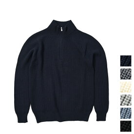 【SALE】【半額以下】 グランサッソ GRAN SASSO ハーフジップ ニットセーター ミドルゲージ 長袖 秋冬 春 3シーズン メンズ ヴァージンウール 100％ 6色展開 イタリア ブランド MADE IN ITALY