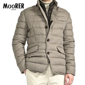 【新春初売り】【半額以下】 ムーレー MOORER NOMOS-IL ダウンテーラードコード 3Bシングル ノッチドラペル 着脱可能ライナー 秋冬 メンズ アウター カシミヤ 100% ベージュ イタリア ブランド MADE IN ITALY