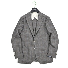【SALE】 バルバ BARBA 【2026年 春夏新作】 JACKET LONG テーラードジャケット 段返り3Bシングル 春夏 メンズ Loro Piana ロロピアーナ SUMMERTIME ヴァージンウール シルク リネン チェック グレー MADE IN ITALY