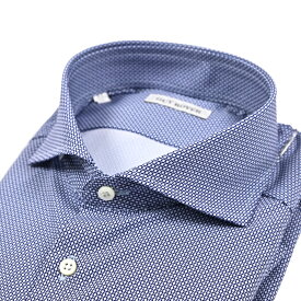 【P10倍】 ギローバー GUY ROVER 【2025-26年 秋冬新作】 ドレスシャツ ワイシャツ ホリゾンタルカラー 長袖 メンズ 表前立て プラケットフロント ストレッチ ナイロン ブルー イタリア ブランド MADE IN ITALY