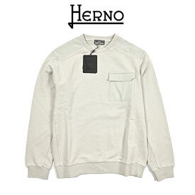 【サマーSALE】 ヘルノ HERNO 【2025年 春夏新作】 FUNCTIONAL WARDROBE 異素材コンビ スウェットシャツ クルーネック 長袖 春夏 メンズ コットン 高機能ナイロン グレー COTTON SWEATER AND NYLON MAESTRO SWEATSHIRT イタリア ブランド