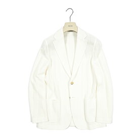 【SALE】【半額以下】 パオローニ PAOLONI MANIFATTURA テーラードジャケット ニットジャージー 2Bシングル ノッチドラペル 春夏 メンズ ナチュラルストレッチ コットン 100% ホワイト イタリア ブランド 3611G957