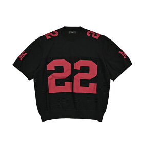 【新春初売り】【半額以下】 アミリ AMIRI ニットTシャツ クルーネック ハイゲージ 半袖 春夏 メンズ コットン 100% ブラック アメリカ ブランド MADE IN ITALY