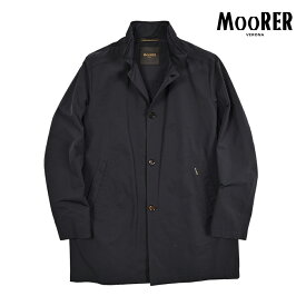 【春夏先行セール】【半額以下】 ムーレー MOORER HEKTOR-WM スタンドカラーコート フード内蔵 春夏 秋 3シーズン メンズ ライトアウター 撥水 高機能コットン ポリエステル ネイビー イタリア ブランド MADE IN ITALY