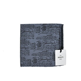 【新春初売り】 ベルルッティ BERLUTI スクリット ポケットチーフ メンズ マルベリーシルク 100% ブルーグレー フランス ブランド MADE IN ITALY フォーマル パーティー 結婚式 ギフト