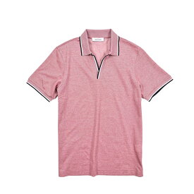 【半額以下】 グランサッソ GRAN SASSO 【2025年 春夏新作】 スキッパー 鹿の子ポロシャツ 半袖 春夏 メンズ カノコ ピケ ナチュラルストレッチ コットン 100% レッド イタリア ブランド MADE IN ITALY