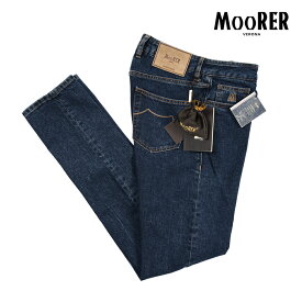 【春夏先行セール】【半額以下】 ムーレー MOORER CREDI-DC103 デニムジーンズ 5ポケット パンツ メンズ スリムフィット Japanese Fabric コットンストレッチ ネイビー イタリア ブランド MADE IN ITALY