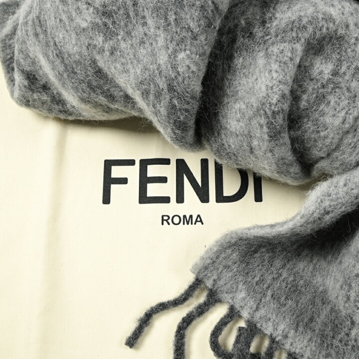 フェンディ カシミヤ マフラー FXS124 AH7M F0QA1 ブラック FF FENDI  