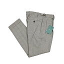 【半額以下】 ベルウィッチ BERWICH RETRO 1P レトロ スラックス ワンタック パンツ 春夏 メンズ ヴァージンウール コットン ストレッチ グレンチェック グレー イタリア ブランド MADE IN ITALY