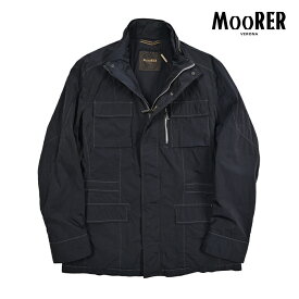 【春夏先行セール】【半額以下】 ムーレー MOORER MANOLO-4D フィールドジャケット M-65 スタンドカラーブルゾン 春夏 秋 3シーズン メンズ ライトアウター ポリアミド 100% ネイビー イタリア ブランド MADE IN ITALY