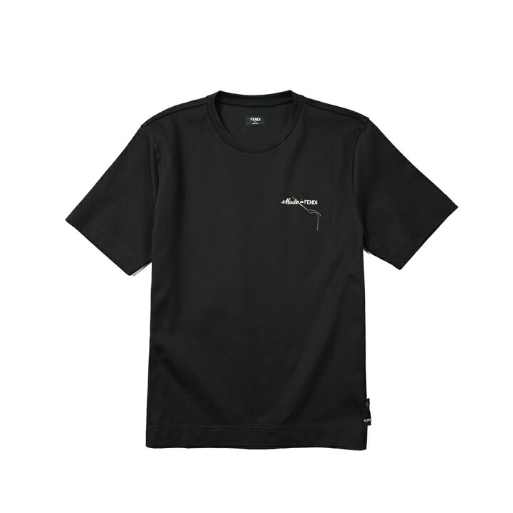 楽天市場】フェンディ FENDI ブラックコットンTシャツ クルーネック 