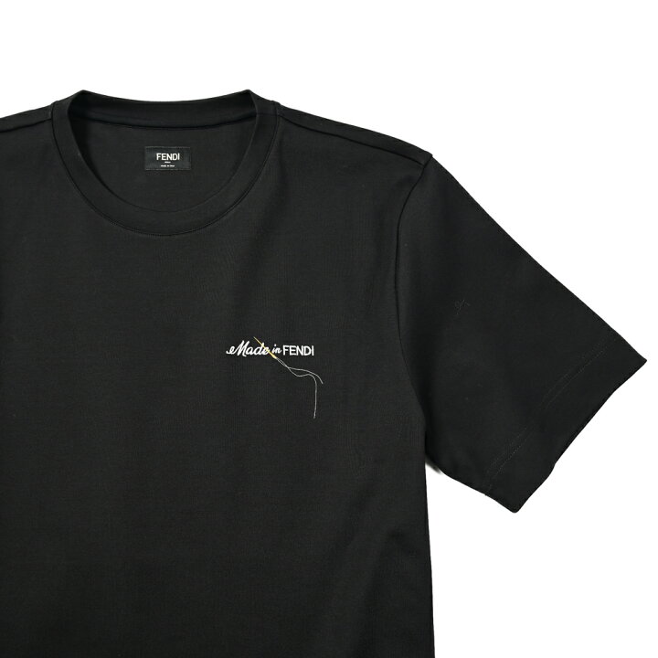 楽天市場】【SALE】 フェンディ FENDI ブラックコットンTシャツ クルー 