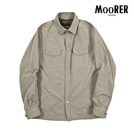 【半額以下】 ムーレー MOORER BAZILE-URV シャツジャケット ブルゾン レギュラカラー 長袖 春夏 秋 3シーズン メンズ ライトアウター ナイロン ポリエステル カーキ イタリア ブランド MADE IN ITALY