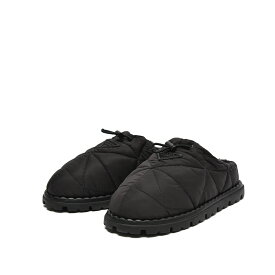 【クリアランス】 プラダ PRADA RE-NYLON リナイロン パデッド サボ 裏ボア サンダル シューズ メンズ エコニール 再生素材 100％ ブラック イタリア ブランド MADE IN ITALY