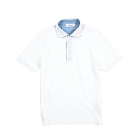 【新春初売り】【半額以下】 グランサッソ GRAN SASSO 鹿の子ポロシャツ 半袖 春夏 メンズ コットン100％ ナチュラルストレッチ カノコ ピケ 台襟ポロ ホワイト 白 イタリア ブランド MADE IN ITALY