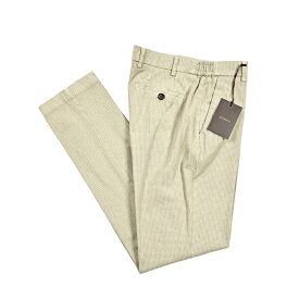 【ファイナルクリアランス】【半額以下】 ベルウィッチ BERWICH MORELLO モレロ スラックス ノータック チノ パンツ 秋冬 メンズ コットン 千鳥格子 チェック ベージュ イタリア ブランド MADE IN ITALY