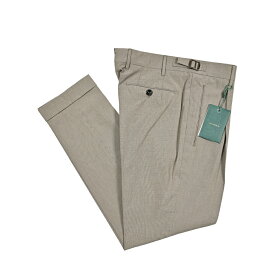 【サマーSALE】 ベルウィッチ BERWICH RETRO 1P レトロ コットンスラックス ワンタック パンツ 春夏 メンズ コットン リヨセル チェック ブラウン イタリア ブランド MADE IN ITALY