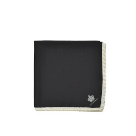 【新春初売り】【半額以下】 ドルチェ＆ガッバーナ DOLCE & GABBANA ポケットチーフ メンズ シルク 100% ワンポイント ロゴ ブラック モノトーン イタリア ブランド MADE IN ITALY フォーマル パーティー 結婚式 ギフト