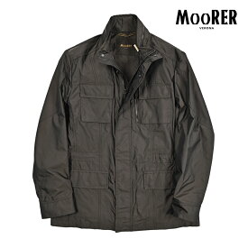 【春夏先行セール】【半額以下】 ムーレー MOORER MANOLO-KM フィールドジャケット M-65 スタンドカラーブルゾン 春夏 秋 3シーズン メンズ ライトアウター 撥水 形状記憶 高密度ポリエステル 100% ブラウン イタリア ブランド MADE IN ITALY