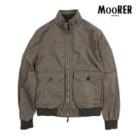 【SALE】【半額以下】 ムーレー MOORER AIDEN-WCO エイデン ボンバージャケット スタンドカラーブルゾン 秋冬 春 3シーズン メンズ ライトアウター 撥水 形状記憶 高機能コットン ブラウン イタリア ブランド MADE IN ITALY