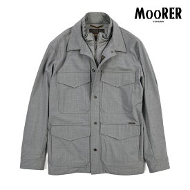 【SALE】【半額以下】 ムーレー MOORER SANDER-BT フィールドジャケット フロントライナー付き 春夏 秋 3シーズン メンズ ライトアウター ヴァージンウールストレッチ グレー イタリア ブランド MADE IN ITALY