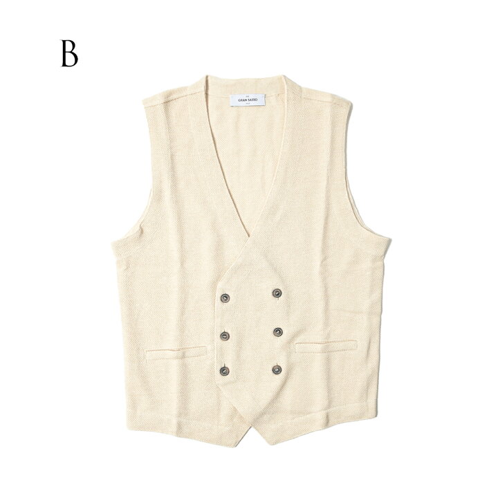 楽天市場】グランサッソ GRAN SASSO LINO-COTTON 麻混 ニットベスト 6B 