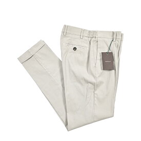 【新春初売り】【半額以下】 ベルウィッチ BERWICH XRETRO-GD 1P レトロ コットンスラックス ワンタック イージーパンツ 春夏 メンズ コットン リヨセル ストレッチ ライトグレー イタリア ブランド MADE IN ITALY