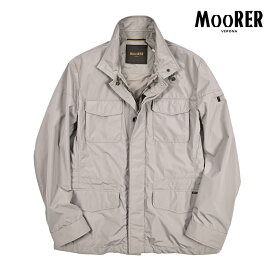 【クーポンで半額】 ムーレー MOORER EZIO-STP フィールドジャケット M-65 スタンドカラーブルゾン 春夏 秋 3シーズン メンズ ライトアウター ACQUA PROOF 防水透湿 ポリエステル 100% グレージュ イタリア ブランド MADE IN ITALY