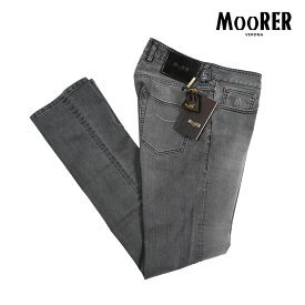【春夏先行セール】【半額以下】 ムーレー MOORER CREDI-PS701 デニムジーンズ 5ポケット パンツ メンズ スリムフィット Japanese Fabric コットンストレッチ グレー イタリア ブランド MADE IN ITALY