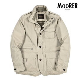 【SALE】 ムーレー MOORER BRUEGUEL-WCO ダウンジャケット 取り外し可能フード付き スタンドカラー 秋冬 メンズ アウター ポリエステル コットン ベージュ イタリア ブランド MADE IN ITALY