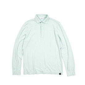 【半額以下】 グランサッソ GRAN SASSO 【2025年 春夏新作】 ポロシャツ 長袖 春夏 秋 3シーズン メンズ ナチュラルストレッチ コットン 100% ライトグリーン イタリア ブランド MADE IN ITALY