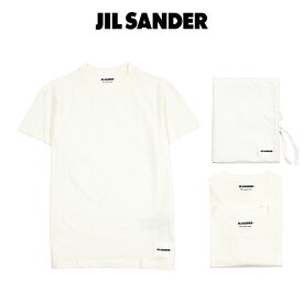 【SUMMER SALE】 ジルサンダー JIL SANDER 【2026年 春夏新作】 3パックTシャツ クルーネック 半袖 春夏 メンズ ナチュラルストレッチ コットン 100% ブランドロゴ ホワイト 3枚セット 保存袋付 イタリア ブランド