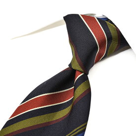 【SALE】【半額以下】 エトロ ETRO ネクタイ メンズ シルク コットン レジメンタル マルチカラー ダークネイビー イタリア ブランド MADE IN ITALY ビジネス ギフト プレゼント ラッピング無料