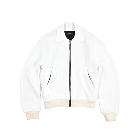 【SALE】【P10倍】 アミリ AMIRI ニットブルゾン フルジップ ミドルゲージ 長袖 秋冬 メンズ ポリエステル コットン ホワイト アメリカ ブランド MADE IN ITALY