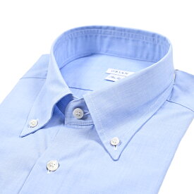 【秋冬先行セール】【P10倍】 オリアン ORIAN 【2025-26年 秋冬新作】 ドレスシャツ ワイシャツ ボタンダウン 長袖 メンズ Slim Fit スリムフィット コットン 100% ブルー イタリア ブランド