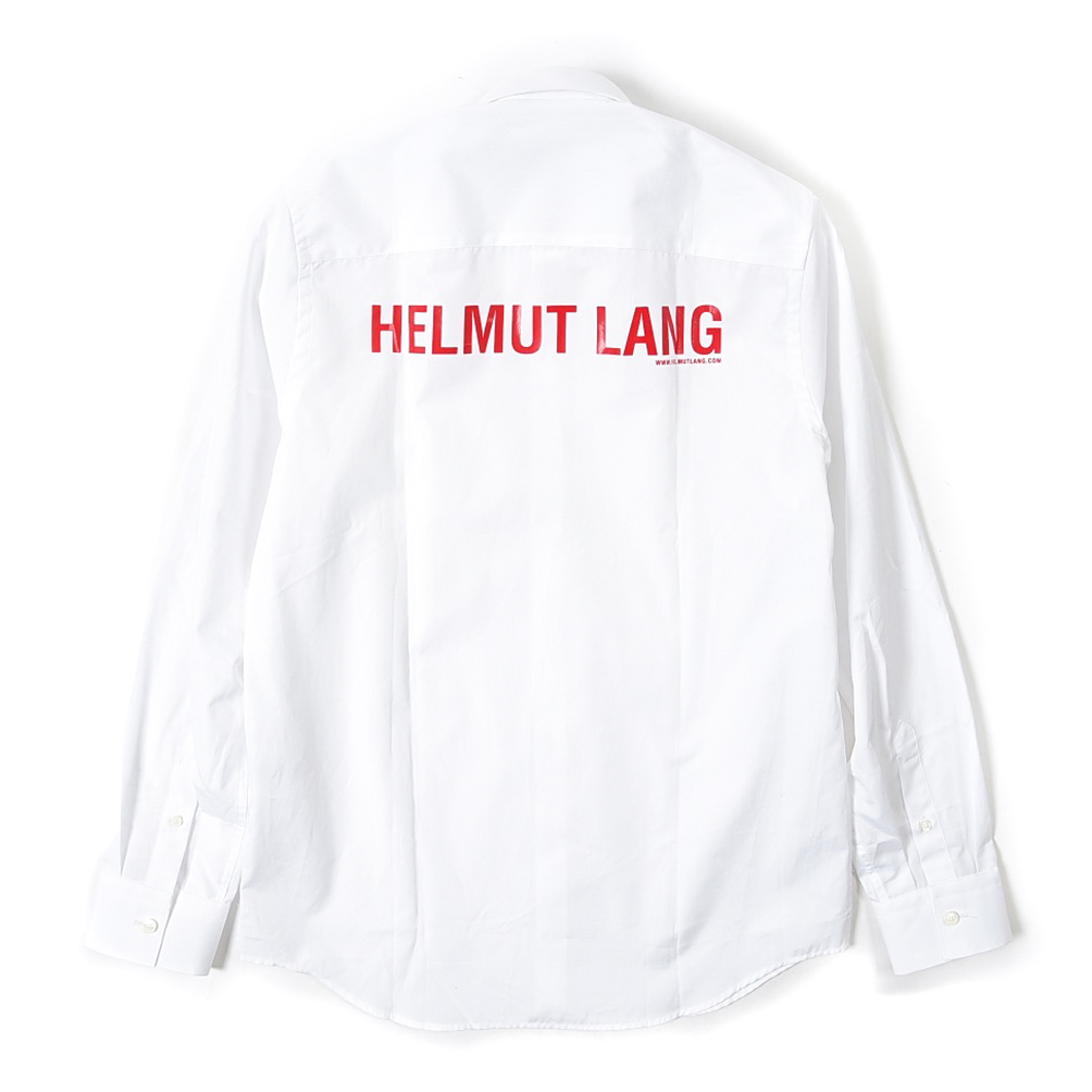 カジュアルシャツ 価格は安く レギュラーカラー シャツ Lang Helmut ヘルムートラング 長袖 ホワイト ロゴ 100 コットン メンズ 春夏 Birdsgarden Ir