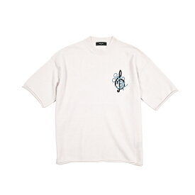 アミリ AMIRI カシミヤ混 ニットセーター クルーネック 半袖 春夏 秋 3シーズン メンズ ウール カシミヤ オフホワイト アメリカ ブランド MADE IN ITALY