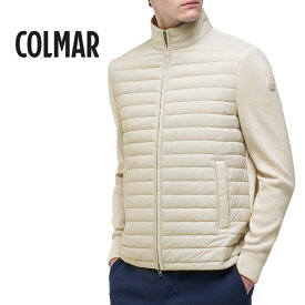 【P10倍】 コルマー COLMAR 【2026年 春夏新作】 ジップアップブルゾン 異素材コンビ 中綿入り ハイブリッドジャケット 春夏 メンズ ライトアウター ナイロン コットンニット ライトベージュ イタリア ブランド COLMAR ORIGINALS