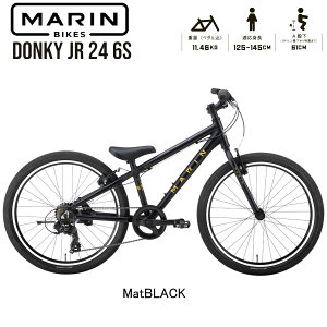 �y�X�܎��E���Z�^�A�x�X�~�ߑ��������z�@�}�����o�C�N �h���L�[�W���j�A24�@2026�N���f�� MARINBIKE DONKY Jr24�@�}�b�g�u���b�N�@ 24�C���` �L�b�Y�o�C�N �q�����]�ԁy�K���g��:125cm-145cm�z