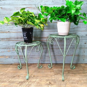 ガーデニング雑貨 花台 フラワースタンド 棚 ラック シェルフ ガーデン雑貨 ガーデニング 雑貨 アンティーク ナチュラル おしゃれ かわいい RACK カペラ・ポットテーブル2点セット CG-US-17-100