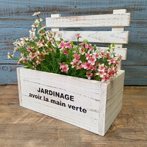 ガーデニング雑貨 ウッドプランター 木箱 ウッドボックス 植木鉢 鉢 鉢カバー プランター ガーデン雑貨 ガーデニング 雑貨 アンティーク ナチュラル おしゃれ かわいい WOOD JARDINAGEフェンス