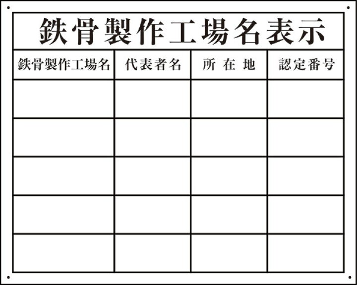 楽天市場】【送料無料】鉄骨製作工場名表示 複数の工場 アルミ複合板 