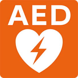 【AED】　ピクト　粘着シール 角丸ステッカー　約W100mmxH100mm