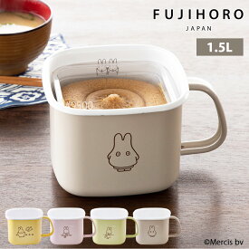 ミッフィー パステル 角型みそポット ストックポット ホーロー Miffy miffy 保存容器 鍋 ガス 直火 IH 対応 1.5L ブルーナ 味噌ポット みそポット 密閉フタ 蓋 取っ手 レトルト 温め ホーロー 琺瑯 オーブン可 富士ホーロー