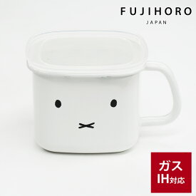 味噌 容器 味噌ポット ミッフィー みそポット 富士ホーロー 持ち手付 ストッカー 取っ手 保存容器 ホーロー 取っ手付き 角型 琺瑯 密閉 持ち手付き ふた付き 富士琺瑯 ミッフィーフェイス ミッフィーのおかお