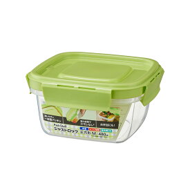 パックスタッフ ジャストロック正方形M・1コ入 PL-3180 480ml 保存容器 プラスチック 4点ロック お弁当箱 密閉 漏れない 開け閉めしやすい 日本製 冷凍 電子レンジ対応 エビス