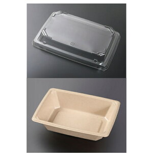 紙容器 KMPランチ-10 本体(ナチュラル)蓋セット 50枚 ケーピープラテック テイクアウト エコ容器 レンジ可 紙使い捨て容器 耐油 耐水 天丼容器 ステーキ弁当容器